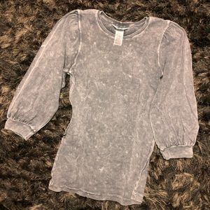 Hardtail bubble sleeve shirt light grey denim wash